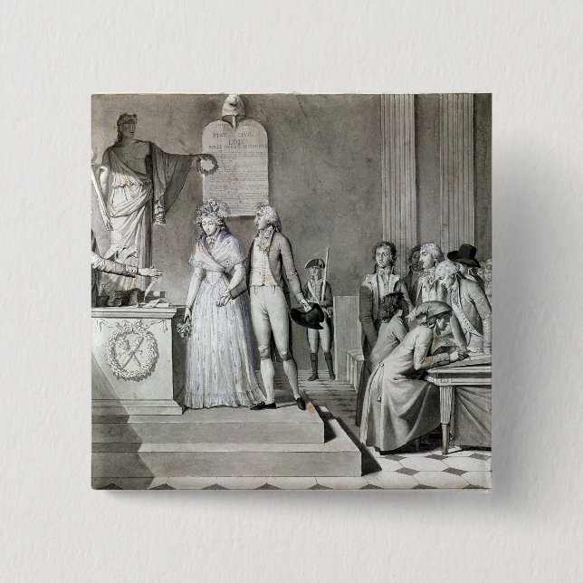 Bóton Quadrado 5.08cm O casamento republicano (Frente)