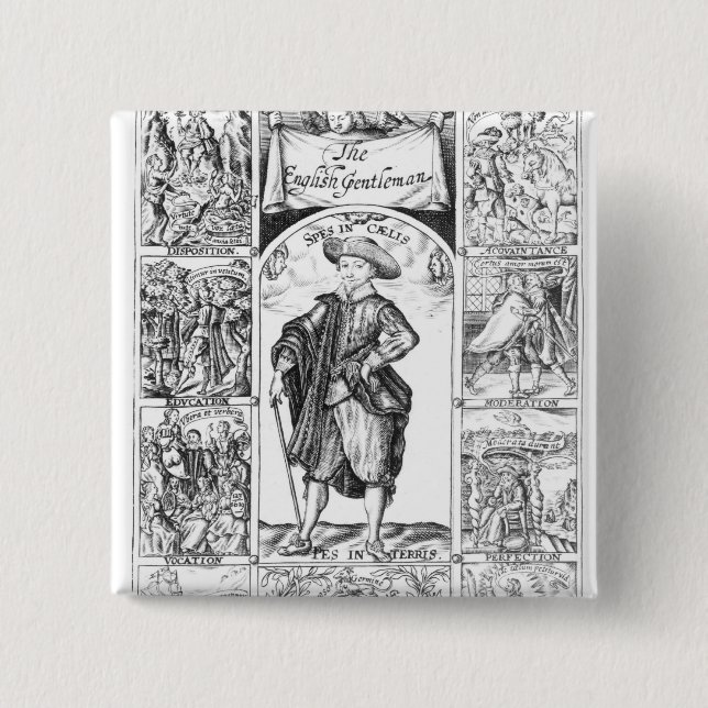 Bóton Quadrado 5.08cm O cavalheiro inglês (Frente)