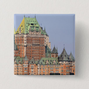 Bóton Quadrado 5.08cm O Chateau Frontenac na cidade de Quebec, Canadá.