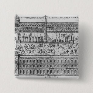 Bóton Quadrado 5.08cm O circo Maximus em Roma, c.1600