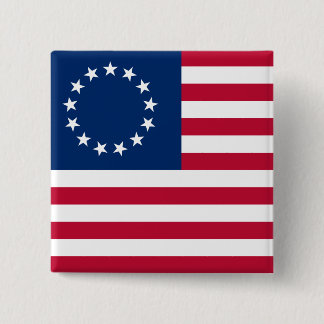 Bóton Quadrado 5.08cm O Círculo de Estrelas, Bandeira Americana por Bets