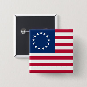Bóton Quadrado 5.08cm O Círculo de Estrelas, Bandeira Americana por Bets