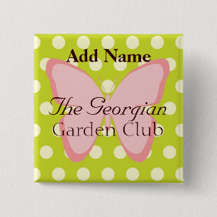 Bóton Quadrado 5.08cm O clube Georgian do jardim