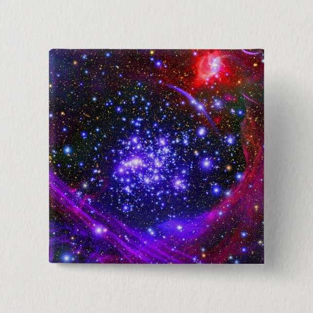 Bóton Quadrado 5.08cm O cluster de estrelas Arches é dentro no hub (Frente)