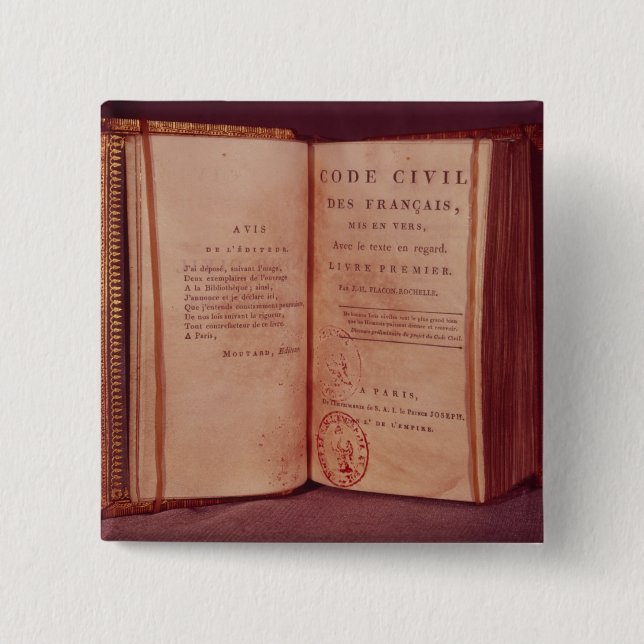 Bóton Quadrado 5.08cm O código de Napoleão (Frente)