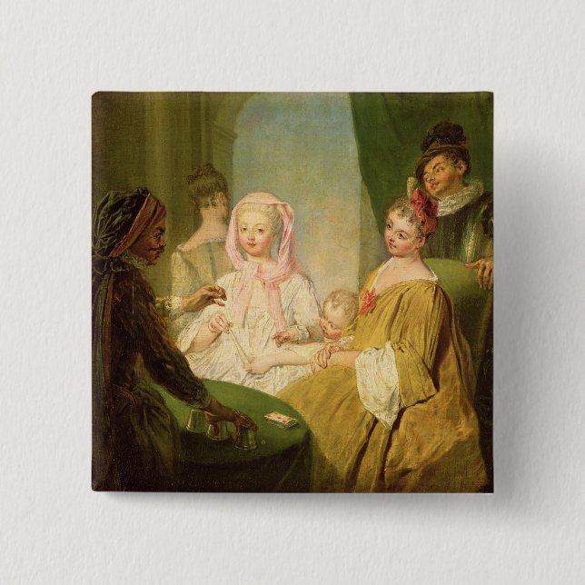 Bóton Quadrado 5.08cm O Conjuror, 1720-25 (Frente)