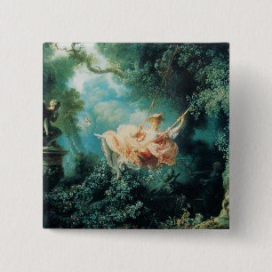 Bóton Quadrado 5.08cm O cor-de-rosa verde SWING