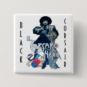BÓTON QUADRADO 5.08CM O CORSÁRIO PRETO