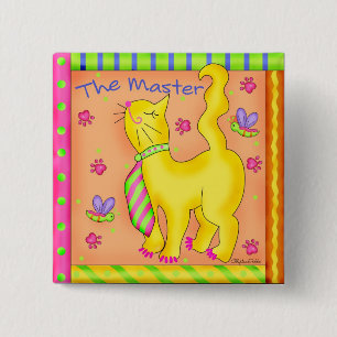 Bóton Quadrado 5.08cm O Crachá de Botão Quadrado Mestre