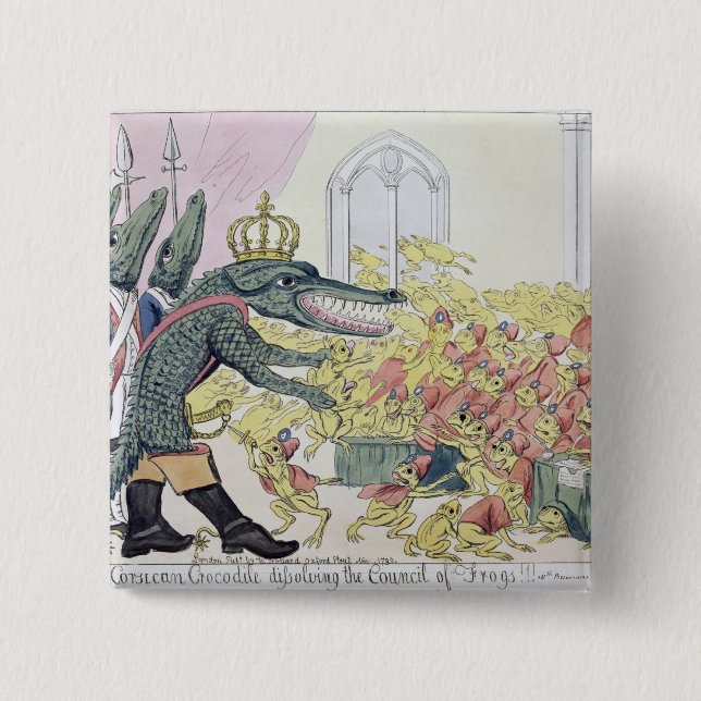 Bóton Quadrado 5.08cm O crocodilo corso (Frente)