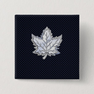 Bóton Quadrado 5.08cm O cromo gosta da folha de bordo no preto da fibra