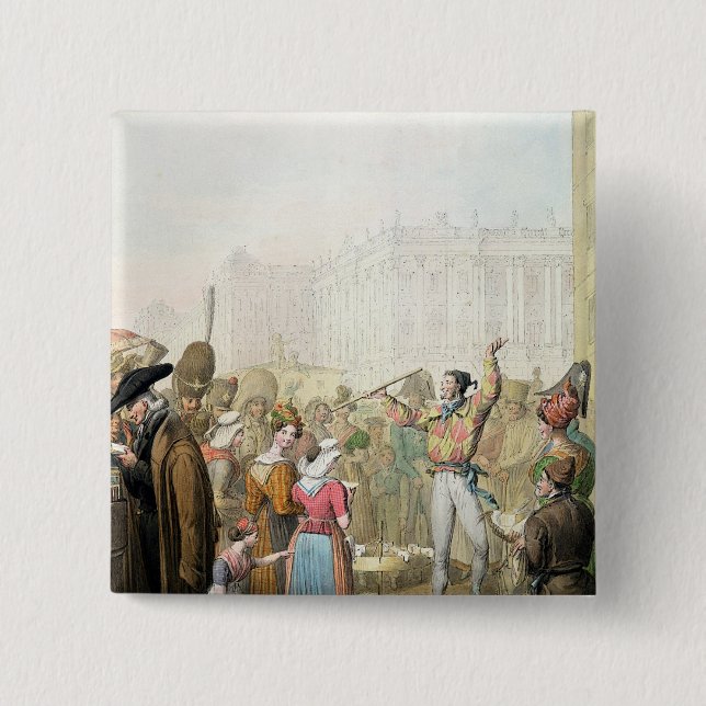 Bóton Quadrado 5.08cm O d'Ecole de Quai, Paris, 1831 (Frente)