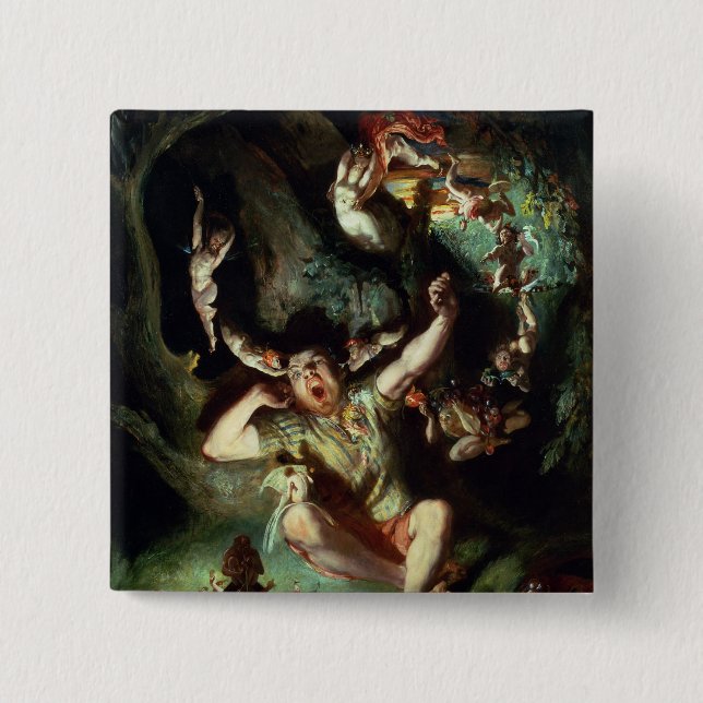 Bóton Quadrado 5.08cm O desencanto da parte inferior (Frente)