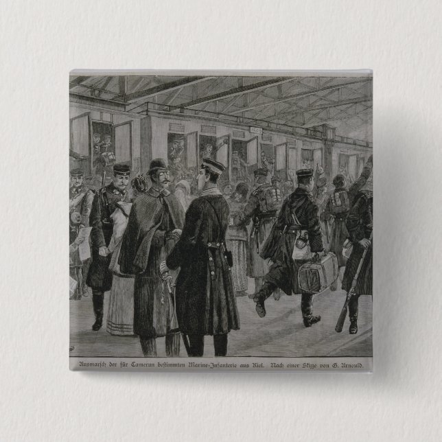 Bóton Quadrado 5.08cm O desenvolvimento dos fuzileiros navais reais de (Frente)