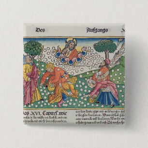 Bóton Quadrado 5.08cm O deus 13-22 do êxodo 16 fornece codorniz e maná