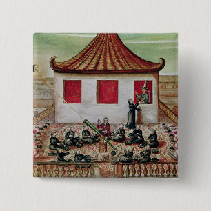 Bóton Quadrado 5.08cm O eclipse do Sun em Sião em 1688