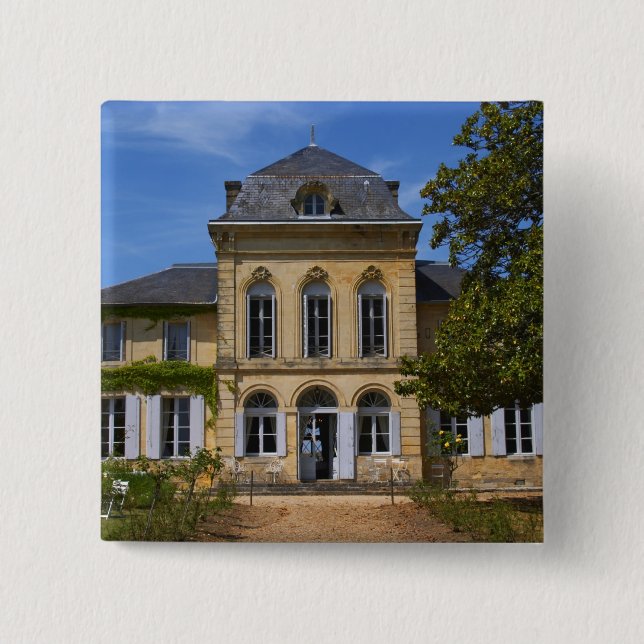 Bóton Quadrado 5.08cm O edifício principal do castelo, renovado por (Frente)