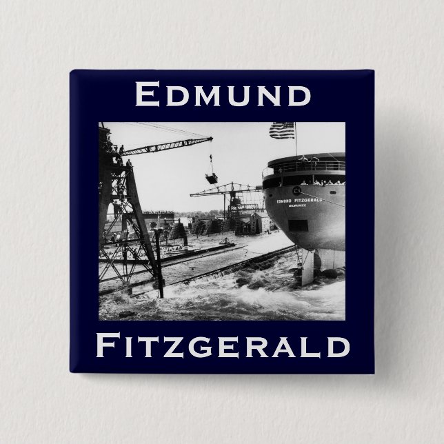 Bóton Quadrado 5.08cm O Edmund Fitzgerald (Frente)