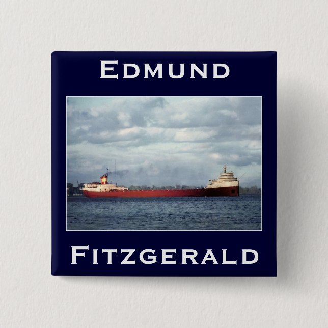 Bóton Quadrado 5.08cm O Edmund Fitzgerald (Frente)