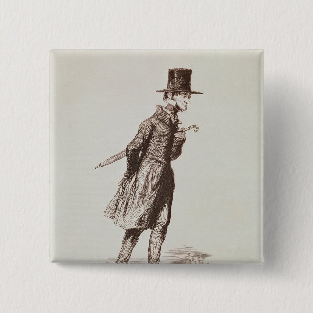 Bóton Quadrado 5.08cm O empregado (Frente)