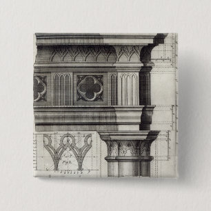Bóton Quadrado 5.08cm O Entablature gótico