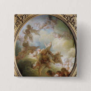Bóton Quadrado 5.08cm O enxame dos Cupido, c.1767