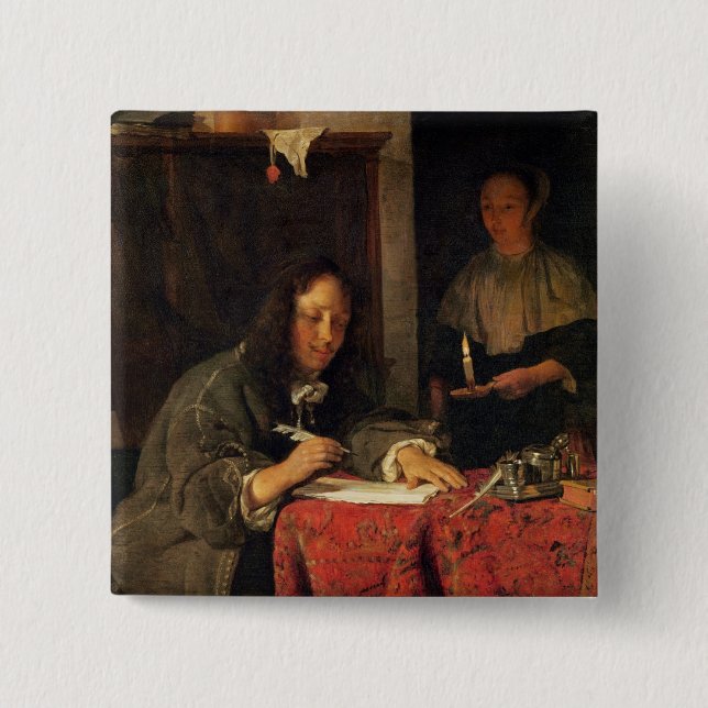 Bóton Quadrado 5.08cm O escritor (Frente)