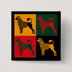 Bóton Quadrado 5.08cm O esperto cão-d'água português