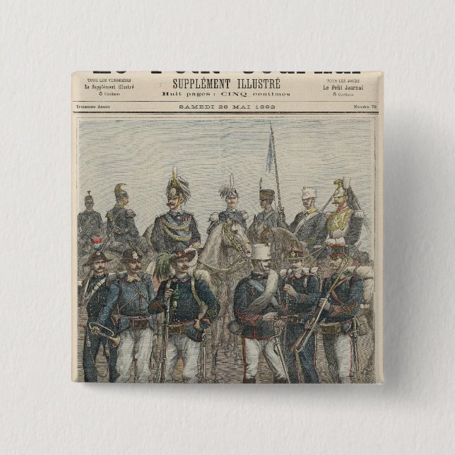 Bóton Quadrado 5.08cm O exército italiano (Frente)