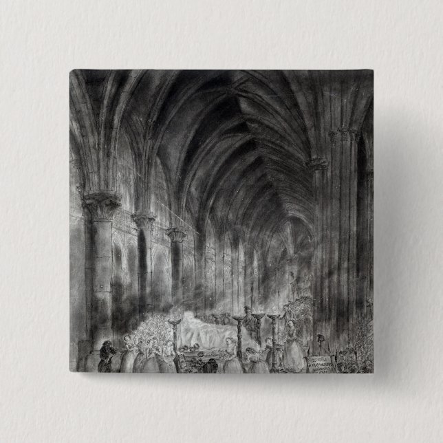 Bóton Quadrado 5.08cm O funeral de Jean Paul Marat (Frente)