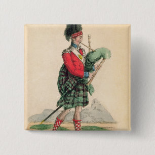 Bóton Quadrado 5.08cm O gaiteiro escocês