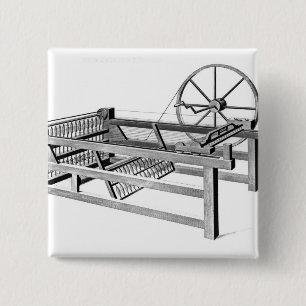 Bóton Quadrado 5.08cm O giro Jenny de Hargreaves, gravada perto