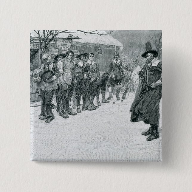 Bóton Quadrado 5.08cm O governador do puritano (Frente)