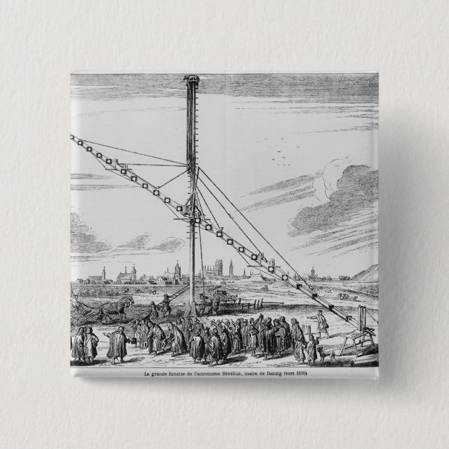 Bóton Quadrado 5.08cm O grande telescópio astronômico (Frente)