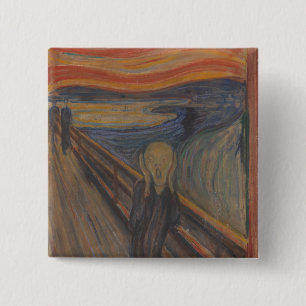 Bóton Quadrado 5.08cm O Gritar da Natureza por Edvard Munch 1893