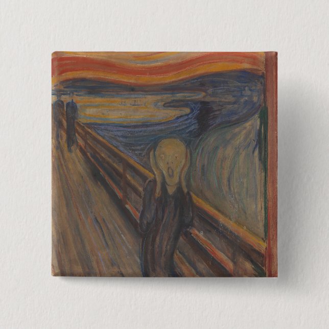 Bóton Quadrado 5.08cm O Gritar da Natureza por Edvard Munch 1893 (Frente)