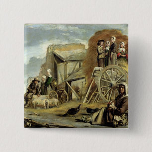 Bóton Quadrado 5.08cm O Haycart, ou retorno da ceifa, 1641