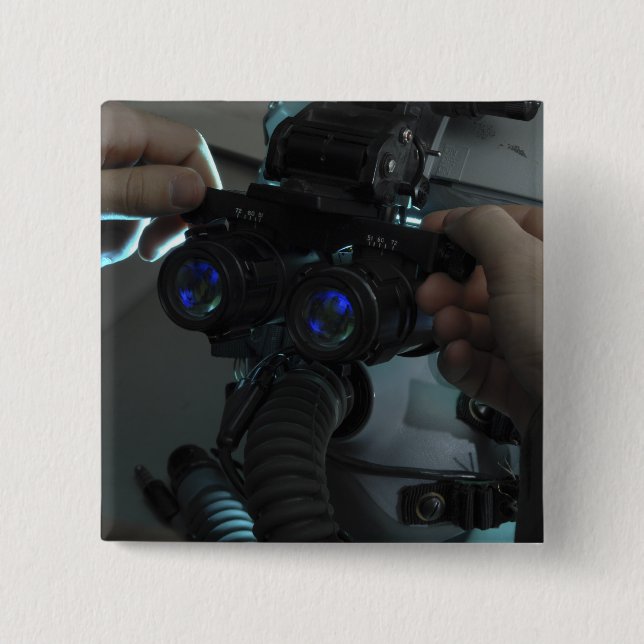 Bóton Quadrado 5.08cm O homem-ar ajusta o olho (Frente)
