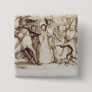 Bóton Quadrado 5.08cm O homem cego, 1853 (caneta, tinta, lavagem e