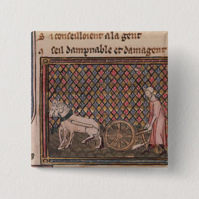 Bóton Quadrado 5.08cm O homem obrigado a trabalhar para uma vida (Frente)