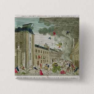 Bóton Quadrado 5.08cm O homicídio tentado de Napoleon Bonaparte