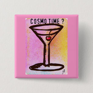 Bóton Quadrado 5.08cm O IMPRESSÃO de MARTINI do TEMPO de COSMO por Jill