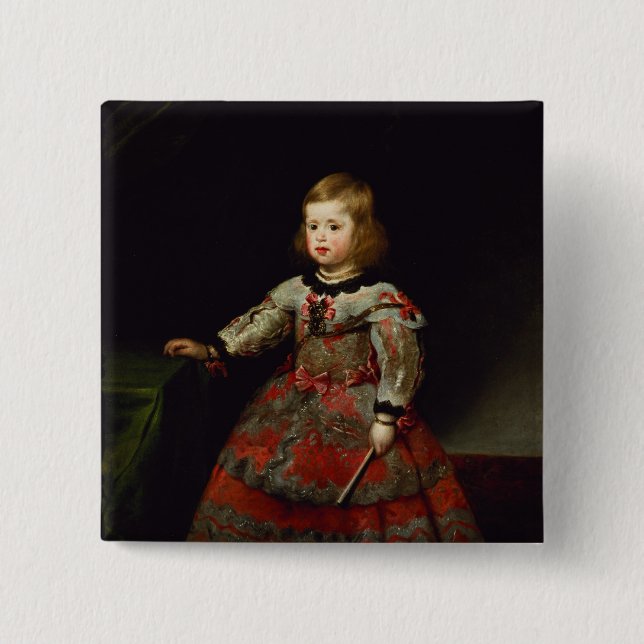 Bóton Quadrado 5.08cm O Infanta Maria Margarita de Áustria (Frente)