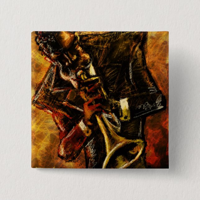 Bóton Quadrado 5.08cm O jazz trabalha o botão (Frente)