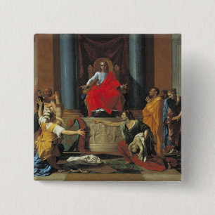 Bóton Quadrado 5.08cm O julgamento de Solomon, 1649