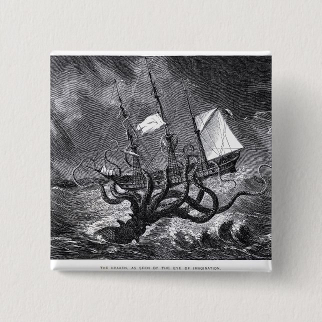 Bóton Quadrado 5.08cm O Kraken (Frente)