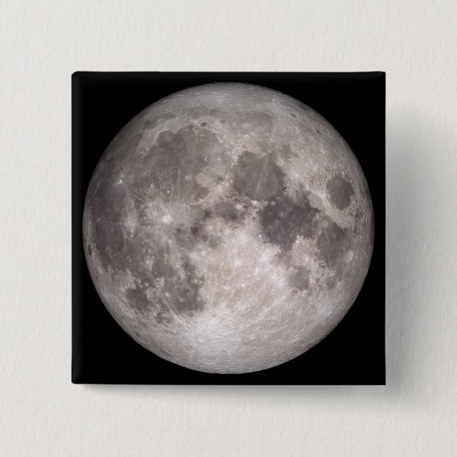 Bóton Quadrado 5.08cm O Lado Próximo da Lua (Paisagem Lunar) (Frente)