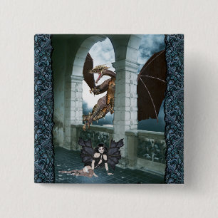 Bóton Quadrado 5.08cm O Lair do Dragão