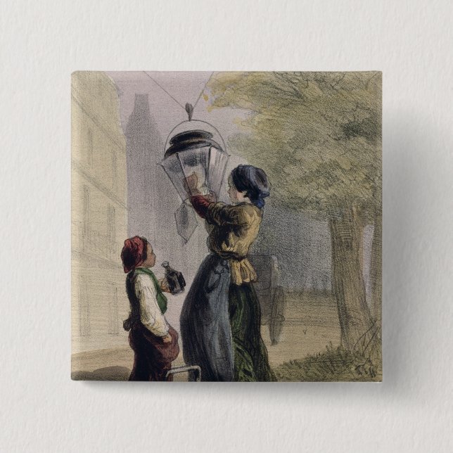 Bóton Quadrado 5.08cm O Lamplighter, 'de Les Femmes de Paris (Frente)