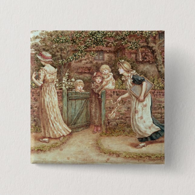 Bóton Quadrado 5.08cm O Locket de Lucy perdeu seu bolso (Frente)